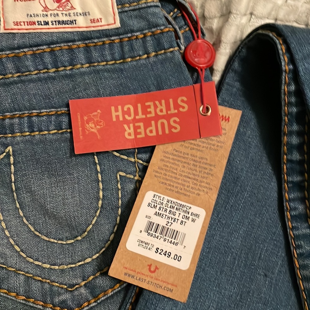 NWT True Religion Slim Straight Super Stretch Jeans - Picture 2 of 7